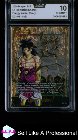 ENERGY MARKER (BROLY) DRAGON BALL E01-03 GOLD 2024 PROMO CARDS EN AOG 10 - Image 1