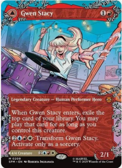 MTG English Gwen Stacy (0209) (Borderless) NM UNPLAYED Foil Marvel's Spider-Man - Image 1
