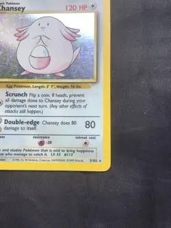 Pokemon Cards: Base Set Rare Holo: Chansey 3/102 - Image 5