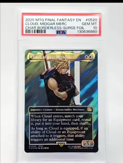 Final Fantasy Cloud Midgar Mercenary Surge Foil PSA 10 MTG Magic The Gathering - Image 1