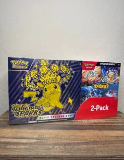 Pokemon Surging Sparks ETB + Booster Bundle Costco 2-pack Sealed - Image 1