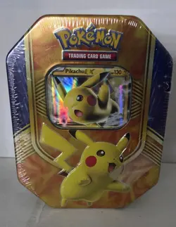 Pokemon PIKACHU EX 2016 Battle Heart Collector Tin Factory Sealed - Image 1