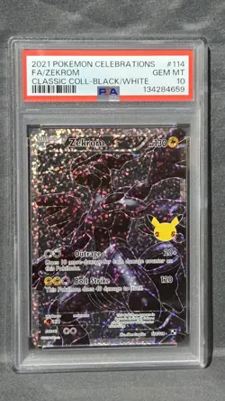 2021 Pokemon Celebrations Classic Collection Zekrom 114/114 PSA 10 - Image 1