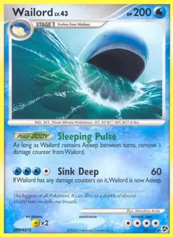 Pokemon TCG - 1x MP Wailord (Non-Holo) - Great Encounters (30/106) x1 - Image 1