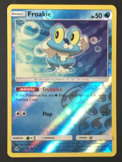 Pokemon TCG Froakie 21/131 Reverse Holo Common SM Forbidden Light LP - Image 1
