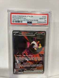 2024 POKEMON SFA EN-SHROUDED FABLE #092 FEZANDIPITI EX PSA 10 - Image 1