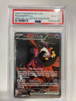 2024 POKEMON SFA EN-SHROUDED FABLE #092 FEZANDIPITI EX PSA 10 - Image 2