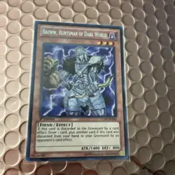 YUGIOH TCG BROWW HUNTSMAN OF DARK WORLD LCJW-EN243 SECRET 1ST EDITION NM - Image 1