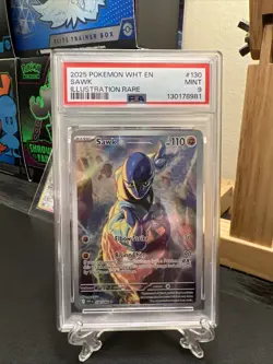Sawk 130/086 Sv: White Flare Illustration Rare Holo Card PSA 9 - Image 1