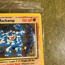 Pokemon TCG Original Wrapper Machamp Holo 1st Edition Base Set 8/102 Card - Image 5