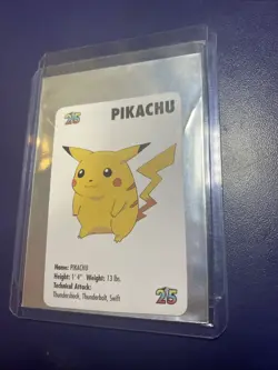 1998 KFC Pokemon mini card featuring Pikachu. promotional item - Image 1