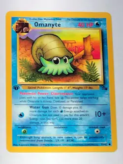 Omanyte #52/62 1st Edition Fossil Pokemon Card 1999 WOTC - Image 1