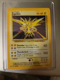Zapdos Pokemon Holo 16/102 Base Set Hologram Single Card Unused - Image 1