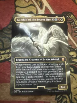 Mtg Magic LoTR Commander Gandalf Of The Secret Fire Misprint Error Stamp Card - Image 1