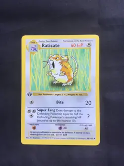 Pokemon Cards: Base Set 1st Edition Uncommon: Raticate 40/102 - Image 1