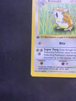 Pokemon Cards: Base Set 1st Edition Uncommon: Raticate 40/102 - Image 5