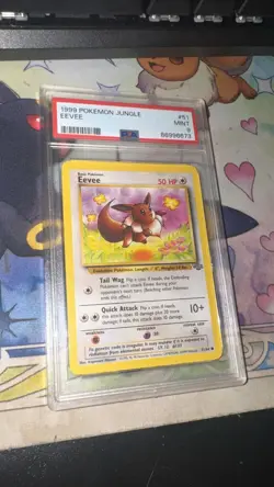 Pokemon Eevee Card 51/64 Jungle Set, Common, Vintage 1999, WOTC PSA 9 - Image 1
