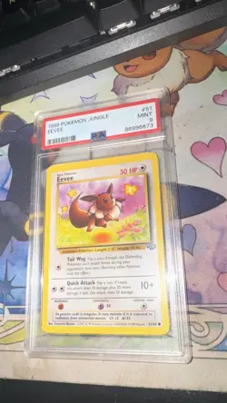 Pokemon Eevee Card 51/64 Jungle Set, Common, Vintage 1999, WOTC PSA 9 - Image 3