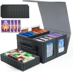 AFIING Commander Deck Box for MTG/EDH, Fits 400+ Double-Sleeved Cards, with Disp - Image 1