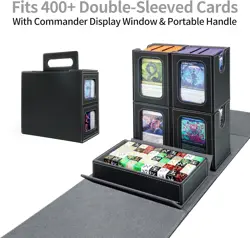 AFIING Commander Deck Box for MTG/EDH, Fits 400+ Double-Sleeved Cards, with Disp - Image 3