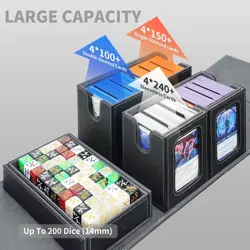 AFIING Commander Deck Box for MTG/EDH, Fits 400+ Double-Sleeved Cards, with Disp - Image 4