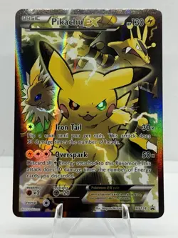 HP Pokemon Pikachu EX XY124 Black Star Promo 2016 Holo Card TCG - Image 1