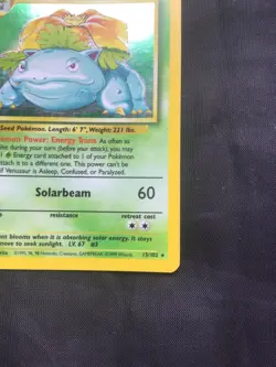 Pokemon Cards: Base Set Rare Holo: Venusaur 15/102 - Image 5