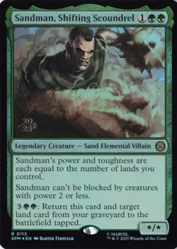 Sandman, Shifting Scoundrel Foil Prerelease Marvel's Spider-Man NM 112 - Image 1