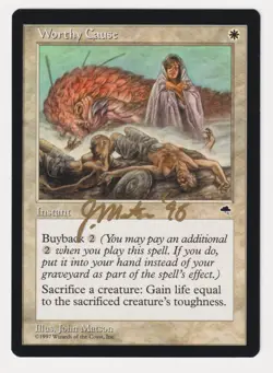 Gold Signed Worthy Cause LP Tempest Artist John Matson Dated '98 WOTC MTG Magic! - Image 1