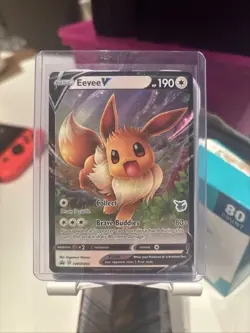 Pokemon TCG Eevee v SWSH065 Promo Battle Academy Stamped - Image 1