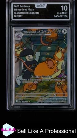 TEAM ROCKET'S RATICATE POKEMON 2025 202/182 DESTINED RIVALS AOG 10 - Image 1