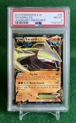 2013 Pokemon Black & White Excadrill EX Legendary Treasures #82/113 PSA NM-MT 8 - Image 1