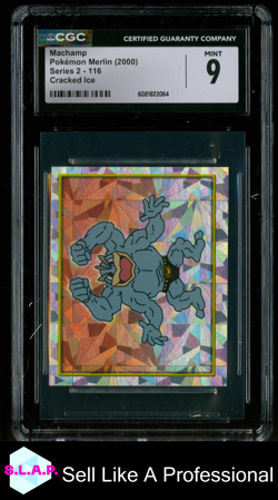 MACHAMP POKEMON MERLIN 116 2000 SERIES 2 CRACKED ICE CGC 9 - Image 1