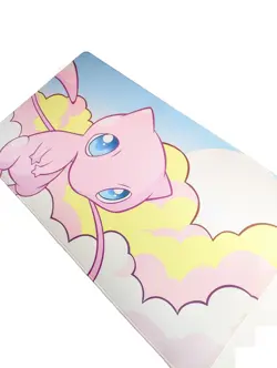 Cute Mew TCG Playmat - Pokemon Cloud Mew CCG Playmat - NEW 24x14 Pink Mew Mat - Image 2