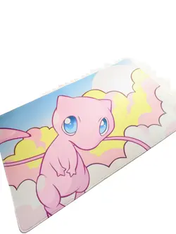 Cute Mew TCG Playmat - Pokemon Cloud Mew CCG Playmat - NEW 24x14 Pink Mew Mat - Image 3