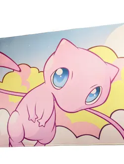Cute Mew TCG Playmat - Pokemon Cloud Mew CCG Playmat - NEW 24x14 Pink Mew Mat - Image 4