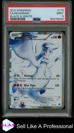 RESHIRAM POKEMON 113/114 2011 BLACK & WHITE HOLO ENGLISH PSA 9 - Image 1