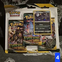 2 X Pokemon TCG Sword & Shield Evolving Skies 3-Pack Blister + Umbreon Sealed - Image 3