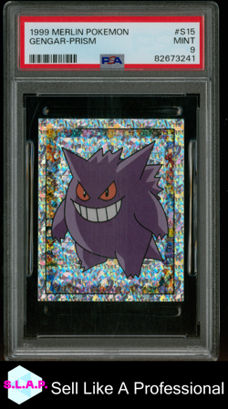 GENGAR-PRISM MERLIN POKEMON 1999 S15 PSA 9 - Image 1