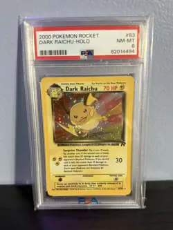 PSA 8 NM-MT Dark Raichu 83/82 Pokemon Team Rocket Unlimited Holo Rare - Image 1