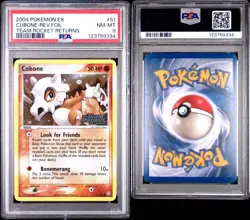 2004 Pokemon EX Team Rocket Returns 51 Cubone Reverse PSA 8 NM-MT - Image 1