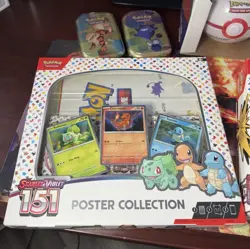 Pokemon 151 Sams Club Exclusive Box Zapdos ex Poster Booster Bundle Mini Tin Lot - Image 2