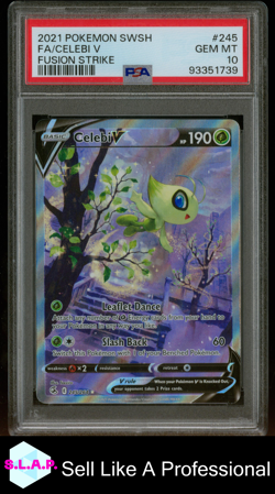 CELEBI V POKEMON 245/264 2021 FUSION STRIKE HOLO ENGLISH PSA 10 - Image 1