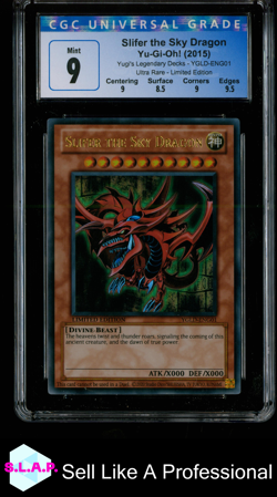SLIFER THE SKY DRAGON YU-GI-OH 1 2015 YUGI'S LEGENDARY DECKS HOLO ENGLISH CGC 9 - Image 1