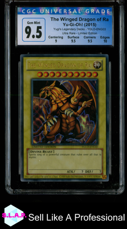 THE WINGED DRAGON OF RA YU-GI-OH 3 2015 YUGI'S LEGENDARY DECKS HOLO EN CGC 9.5 - Image 1