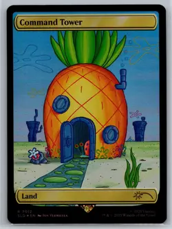 NM Command Tower 7012 Rainbow Foil MTG x SpongeBob Secret Lair Rare Bonus Card - Image 1