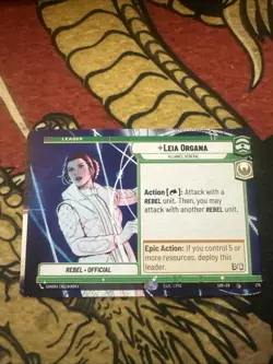 Star Wars Unlimited Leia Organa Leader Hyperspace Misprint Miscut Error Card - Image 1