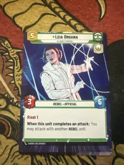 Star Wars Unlimited Leia Organa Leader Hyperspace Misprint Miscut Error Card - Image 3