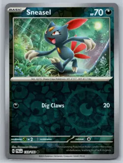 NM Sneasel 133/193 Reverse Holo Paldea Evolved Pokemon 2023 - Image 1