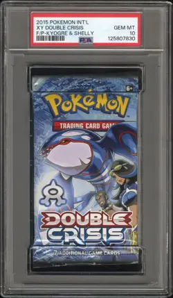 PSA 10 Pokemon XY Double Crisis 2015 Foil Booster Pack Kyogre & Shelly Sealed - Image 1